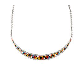 Collier argent émail oxydes Siena Una Storia