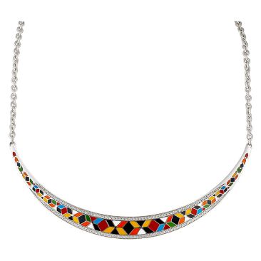 Collier argent émail oxydes Siena Una Storia