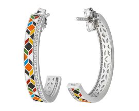 Boucles d'oreilles créoles argent oxydes Siena Una Storia
