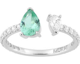 Bague femme argent oxydes vert Murat