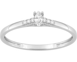 Bague solitaire or 375/1000 (9 Carats) diamants synthétiques 0.10 carat Diamanti