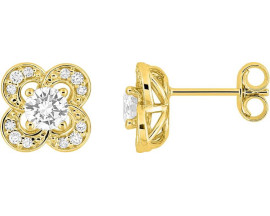 Boucles d'oreilles 375/1000 (9 Carats) diamants synthétiques 0.52 carat Diamanti