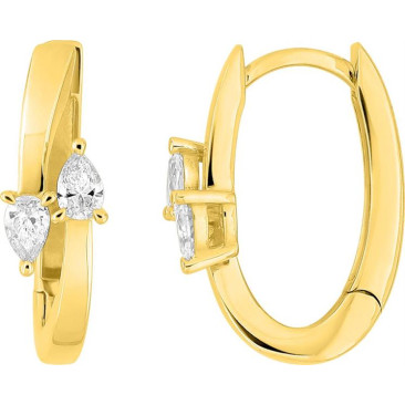 Boucles d'oreilles 375/1000 (9 Carats) diamants synthétiques 0.20 carat Diamanti