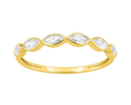 Bague or 375/1000 (9 Carats) diamants synthétiques 0.38 carat Diamanti