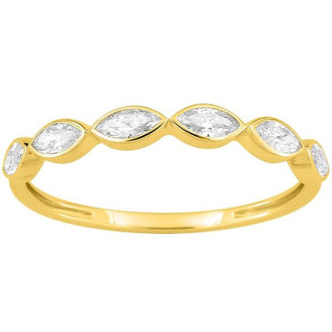 Bague or 375/1000 (9 Carats) diamants synthétiques 0.38 carat Diamanti