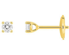 Boucles d'oreilles or 750/1000 (18 Carats) diamants synthétiques 0.20 carat Diamanti