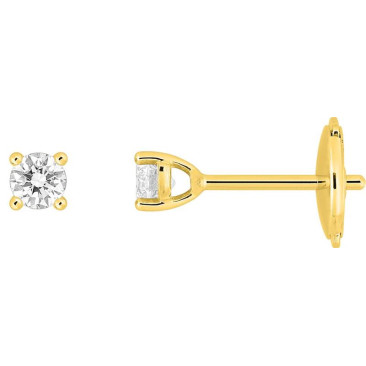Boucles d'oreilles or 750/1000 (18 Carats) diamants synthétiques 0.20 carat Diamanti