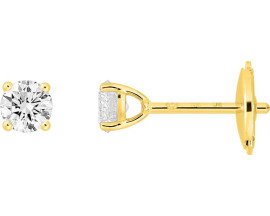 Boucles d'oreilles or 750/1000 (18 Carats) diamants synthétiques 0.40 carat Diamanti