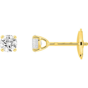 Boucles d'oreilles or 750/1000 (18 Carats) diamants synthétiques 0.40 carat Diamanti