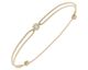 Bracelet cordon beige or 375/1000 (9 Carats) diamants synthétiques 0.15 carat Diamanti
