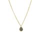 Collier Orus argent doré pendentif goutte diamants noirs