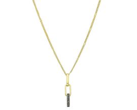 Collier Orus argent doré pendentif diamants noirs