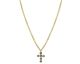 Collier Orus argent doré pendentif croix diamants noirs