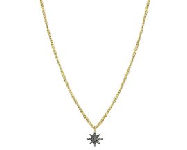 Collier Orus argent doré pendentif étoile diamants noirs