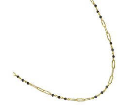 Collier Orus argent doré spinelles noirs