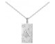 Collier homme Phébus en acier argenté avec pendentif astrologique Scorpion