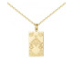 Collier homme Phébus en acier doré avec pendentif astrologique Gemeaux