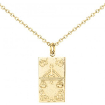 Collier homme Phébus en acier doré avec pendentif astrologique Gemeaux