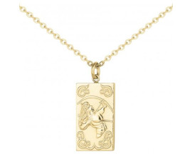 Collier homme Phébus en acier doré avec pendentif astrologique Sagittaire