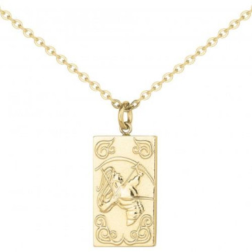 Collier homme Phébus en acier doré avec pendentif astrologique Sagittaire