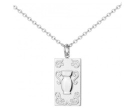 Collier homme en acier argenté avec pendentif astrologique Verseau