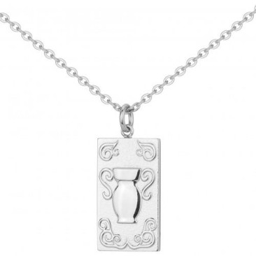 Collier homme en acier argenté avec pendentif astrologique Verseau