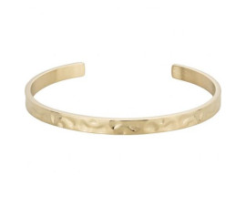 Bracelet jonc en acier doré à finition martelée