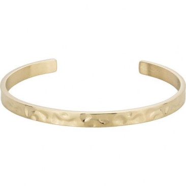 Bracelet jonc en acier doré à finition martelée