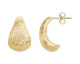 Boucles d’oreilles en acier doré à la texture striée Phébus