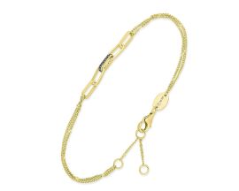 Bracelet Orus argent doré diamants noirs