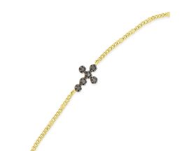 Bracelet Orus argent doré diamants noirs