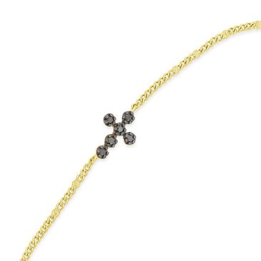Bracelet Orus argent doré diamants noirs