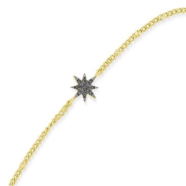 Bracelet Orus argent doré étoile diamants noirs