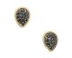 Boucles d'oreilles Orus argent doré diamants noirs