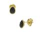 Boucles d'oreilles Orus argent doré diamants noirs
