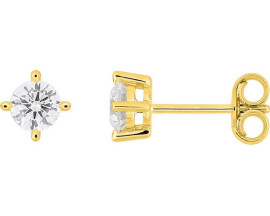 Boucles d’oreilles boutons Diamanti en or 375 et diamants synthétiques 0.40 carat