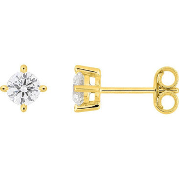 Boucles d’oreilles boutons Diamanti en or 375 et diamants synthétiques 0.40 carat