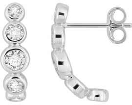 Boucles d’oreilles demi-créoles Diamanti en or blanc 375 et diamants synthétiques 0,57 carat