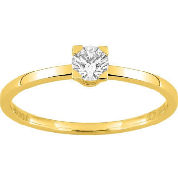 Bague solitaire or & diamant synthétique 0.20 carat Diamanti