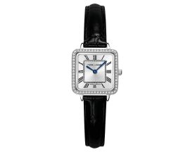 Montre femme Pierre Lannier – Cuir noir verni et strass