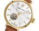 Montre femme Pierre Lannier automatique – Coeur ouvert et cuir marron