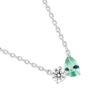 Collier femme argent oxydes vert Murat