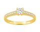 Bague solitaire accompagné or 750/1000 & diamants synthétiques 0.34 carat Diamanti