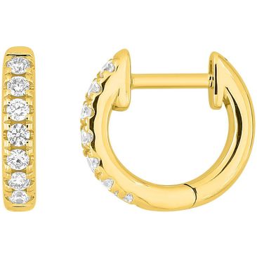 Boucles d’oreilles créoles en or jaune 750 diamants synthétiques – 0,20 carat Diamanti