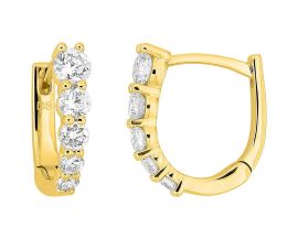 Boucles d’oreilles créoles en or jaune 750 diamants synthétiques – 0,57 carat Diamanti