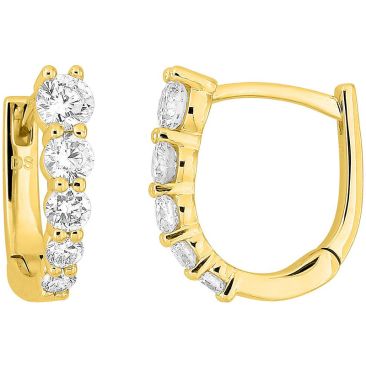 Boucles d’oreilles créoles en or jaune 750 diamants synthétiques – 0,57 carat Diamanti