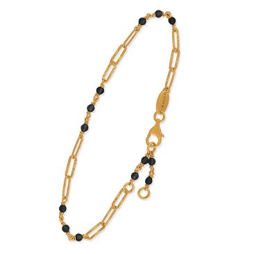 Bracelet Orus – Argent doré et spinelles noires