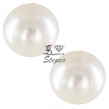 Boucles d'oreilles boutons perles Akoya or Stepec - BA60B-J