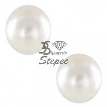 Boucles d'oreilles boutons perles Akoya or Stepec - BA75B-J