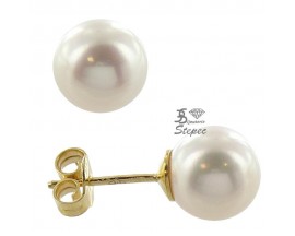 Boucles d'oreilles boutons perles de culture or Stepec - PR09/12